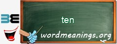 WordMeaning blackboard for ten
